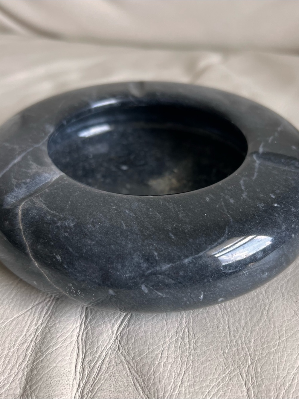 Round Bowl or Ashtray Marble Trinket Dish - Decorative Catchall
